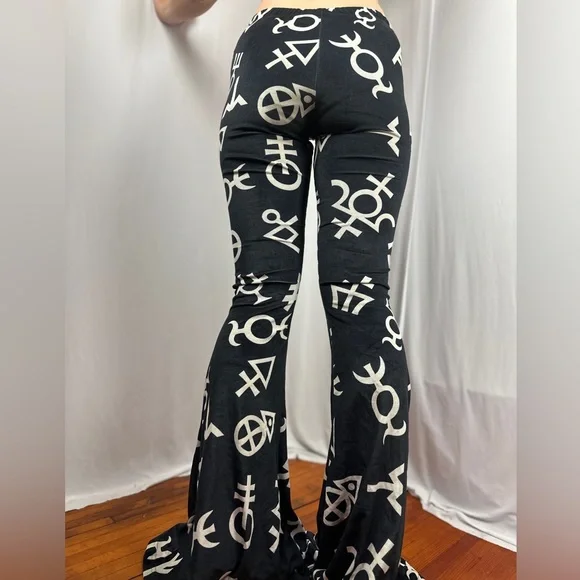 Symbolic bell bottoms flare pants Killstar goth gothic female symbol non-binary - Picture 4 of 8